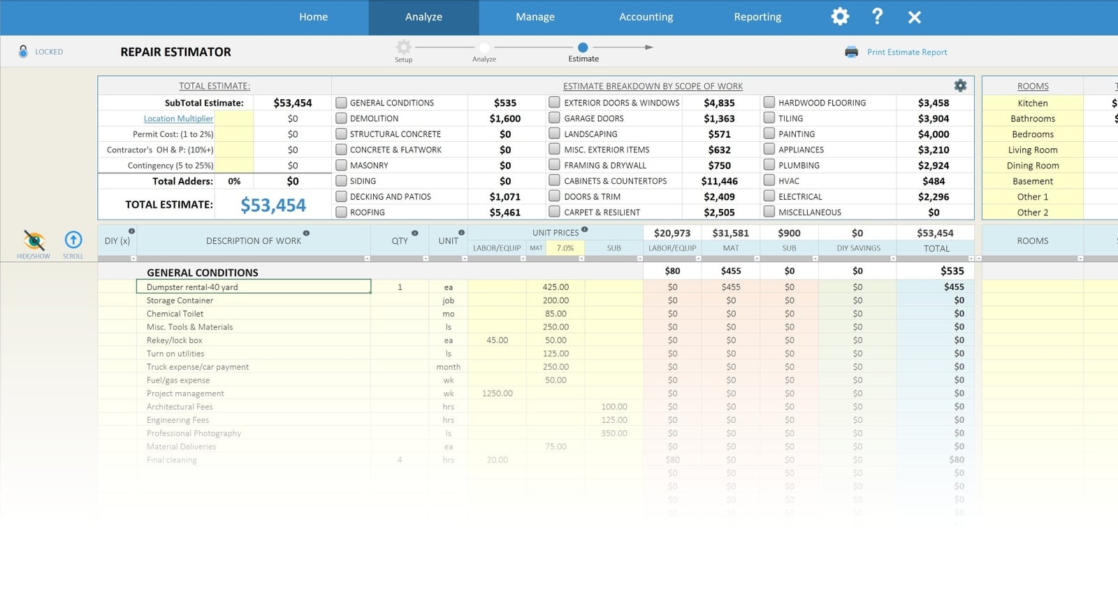 Rehab Repair Estimator [Free Download]